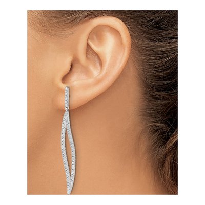 Sterling Silver CZ Dangle Earrings – view 4