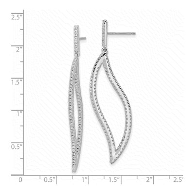 Sterling Silver CZ Dangle Earrings – view 5