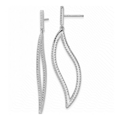 Sterling Silver CZ Dangle Earrings