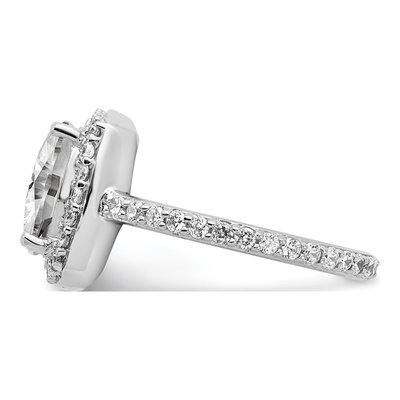 Sterling Silver CZ Square Halo Engagement Ring – view 4