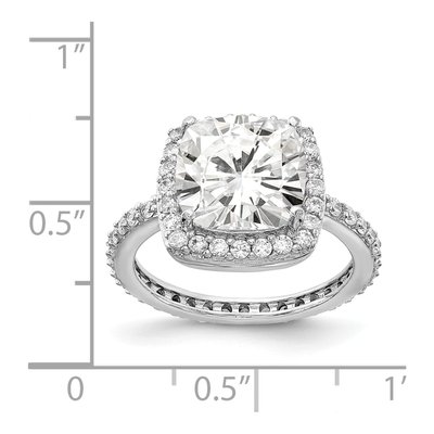 Sterling Silver CZ Square Halo Engagement Ring – view 5