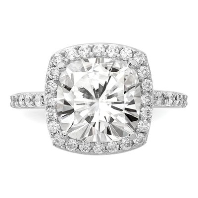 Sterling Silver CZ Square Halo Engagement Ring – view 6