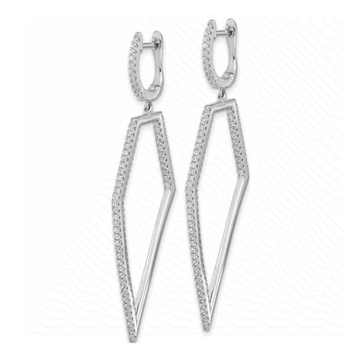 Sterling Silver 61mm CZ Huggie Hoop Earrings – view 3