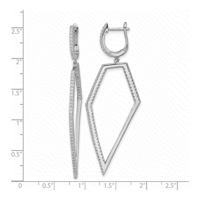 Sterling Silver 61mm CZ Huggie Hoop Earrings – view 5