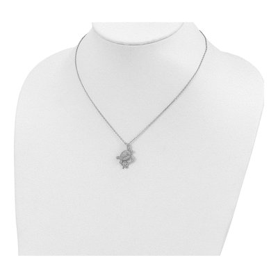 Sterling Silver CZ Turtles Pendant Necklace – view 5