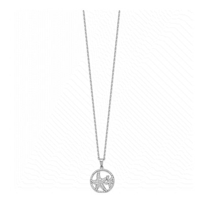 Sterling Silver CZ Starfish Pendant Necklace – view 3