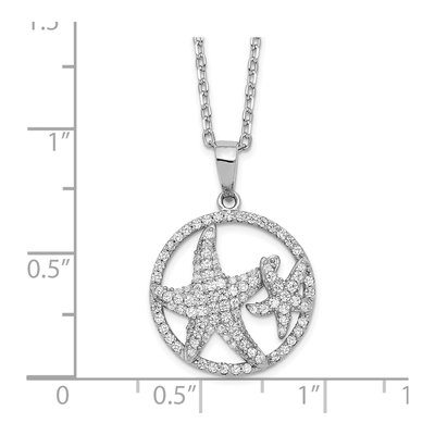Sterling Silver CZ Starfish Pendant Necklace – view 4