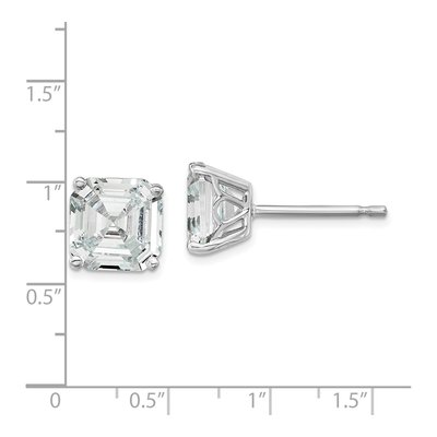 Sterling Silver CZ Square Stud Earrings – view 5