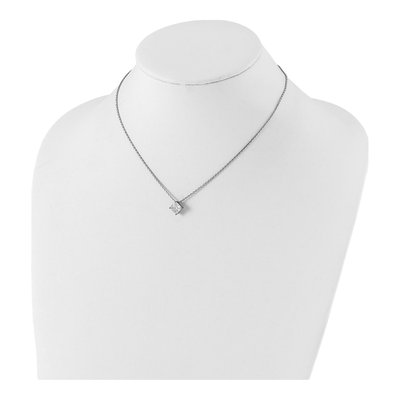 Sterling Silver CZ Square Step-Cut Pendant Necklace – view 5