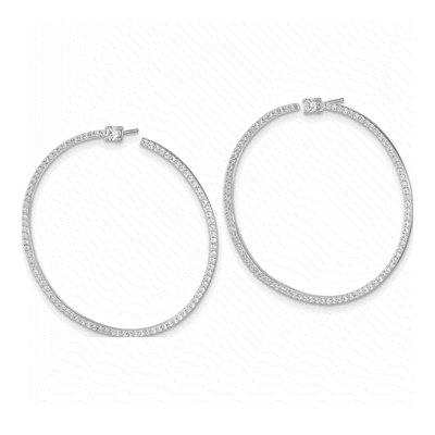 Sterling Silver CZ Dangle Earrings – view 3