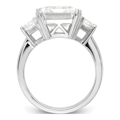 Sterling Silver CZ 3-Stone Ring – view 3