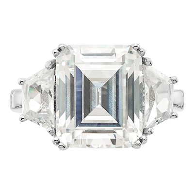 Sterling Silver CZ 3-Stone Ring – view 6