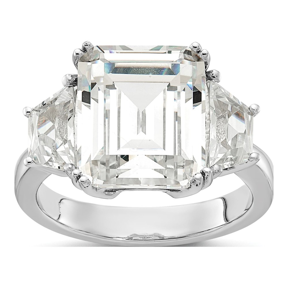 Sterling Silver CZ 3-Stone Ring
