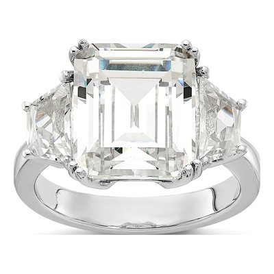 Sterling Silver CZ 3-Stone Ring