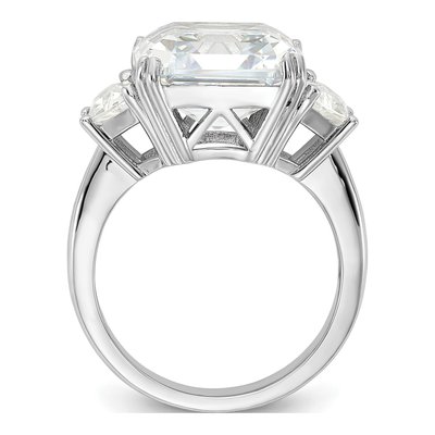 Sterling Silver CZ 3-Stone Ring – view 3