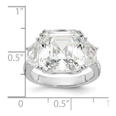 Sterling Silver CZ 3-Stone Ring – view 4