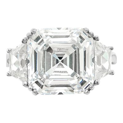 Sterling Silver CZ 3-Stone Ring – view 6