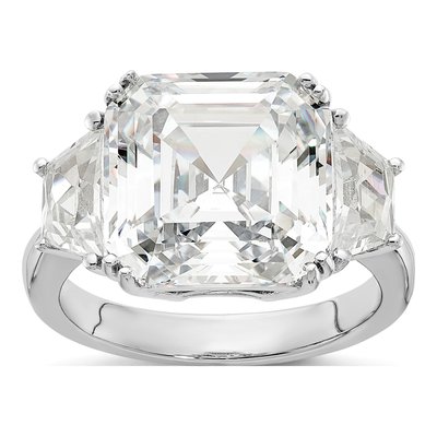 Sterling Silver CZ 3-Stone Ring