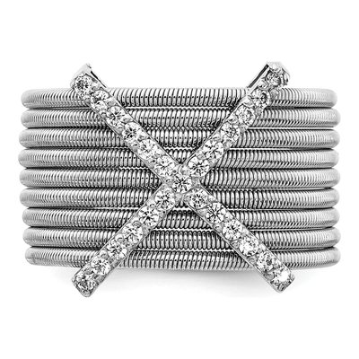 Sterling Silver CZ Multi-Band Ring – view 6