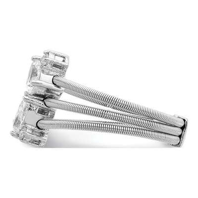 Sterling Silver CZ 3-Band Ring – view 4