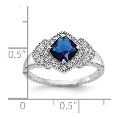 Sterling Silver CZ Glass Cushion Ring – view 3