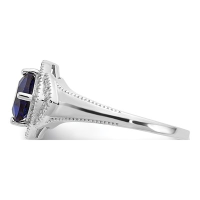 Sterling Silver CZ Glass Cushion Ring – view 4