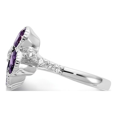 Sterling Silver CZ Flower Ring – view 4
