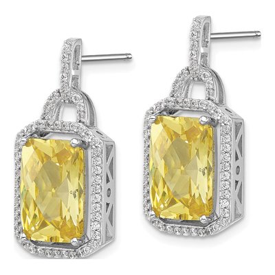 Sterling Silver CZ Dangle Earrings – view 3