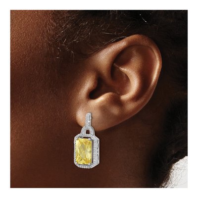 Sterling Silver CZ Dangle Earrings – view 4