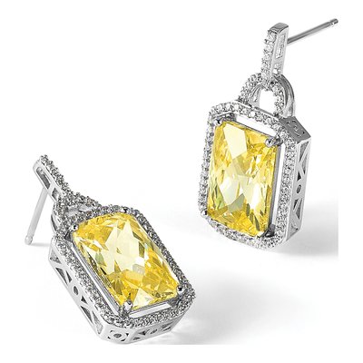 Sterling Silver CZ Dangle Earrings – view 6