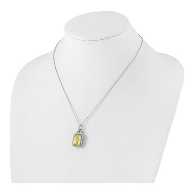 Sterling Silver CZ Fancy Checkerboard-Cut Brilliant-Cut Necklace – view 4