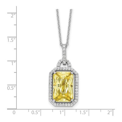 Sterling Silver CZ Fancy Checkerboard-Cut Brilliant-Cut Necklace – view 5