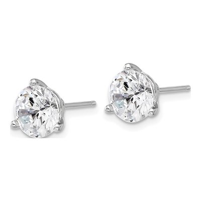 Cheryl M Sterling Silver 8mm CZ Stud Earrings – view 3