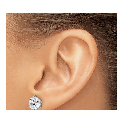 Cheryl M Sterling Silver 8mm CZ Stud Earrings – view 4
