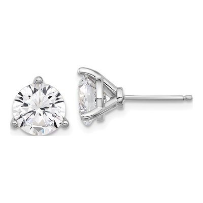 Sterling Silver 8mm Round CZ Stud Earrings
