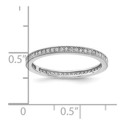 Sterling Silver CZ Eternity Band – view 6