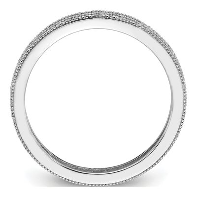 Sterling Silver CZ Two Row Eternity Band – view 3