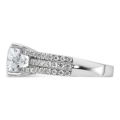 Sterling Silver CZ Fancy Engagement Ring – view 4