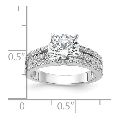Sterling Silver CZ Fancy Engagement Ring – view 6