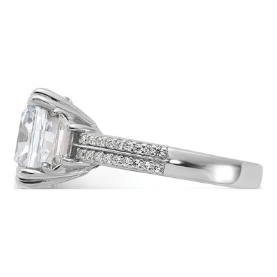 Sterling Silver CZ Fancy Cushion-Cut Baguette-Cut Brilliant-Cut Ring – view 4