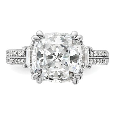 Sterling Silver CZ Fancy Cushion-Cut Baguette-Cut Brilliant-Cut Ring – view 5