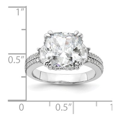 Sterling Silver CZ Fancy Cushion-Cut Baguette-Cut Brilliant-Cut Ring – view 6