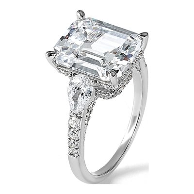 Sterling Silver CZ Fancy Emerald-Cut Brilliant-Cut Ring – view 7