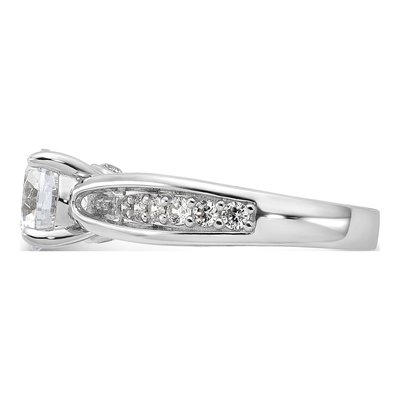 Sterling Silver CZ Round Fashion Engagement Ring – view 4