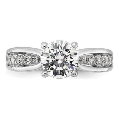 Sterling Silver CZ Round Fashion Engagement Ring – view 5