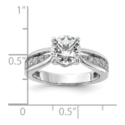 Sterling Silver CZ Round Fashion Engagement Ring – view 6