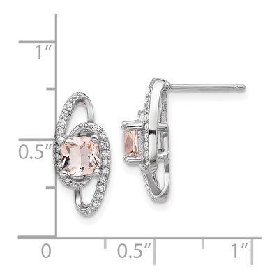 Sterling Silver CZ Cushion-Cut Brilliant-Cut Dangle Earrings – view 4