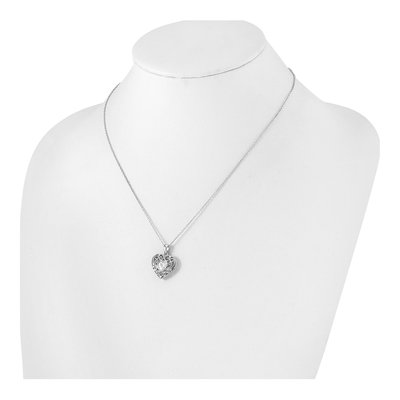 Sterling Silver CZ Heart Pendant Necklace – view 4