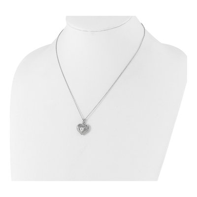 Sterling Silver CZ Heart Pendant Necklace – view 4