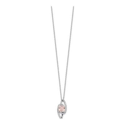 Sterling Silver CZ Cushion-Cut Brilliant-Cut Pendant Necklace – view 3